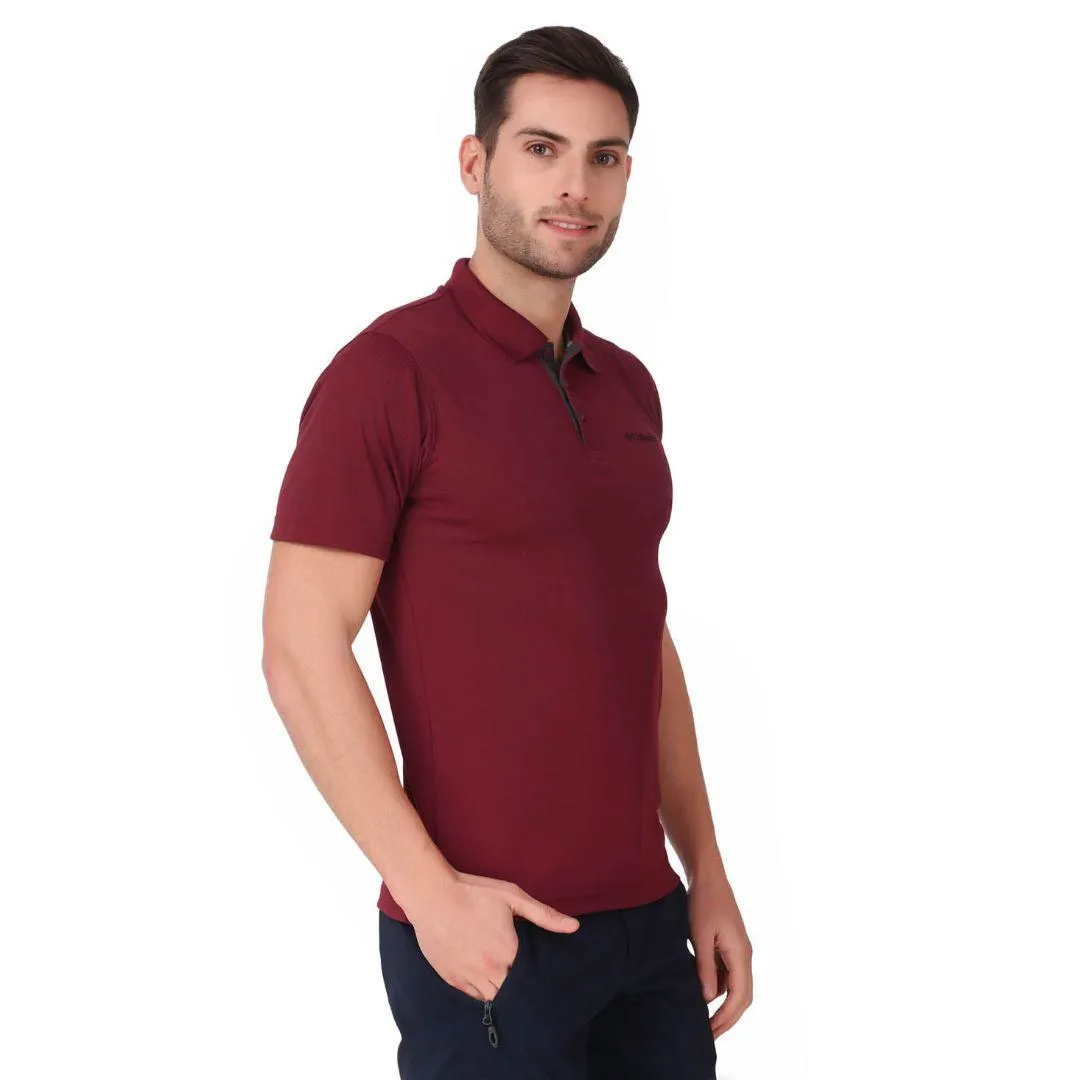 Columbia Men Red Omni-Wick Utilizer Polo Tshirt