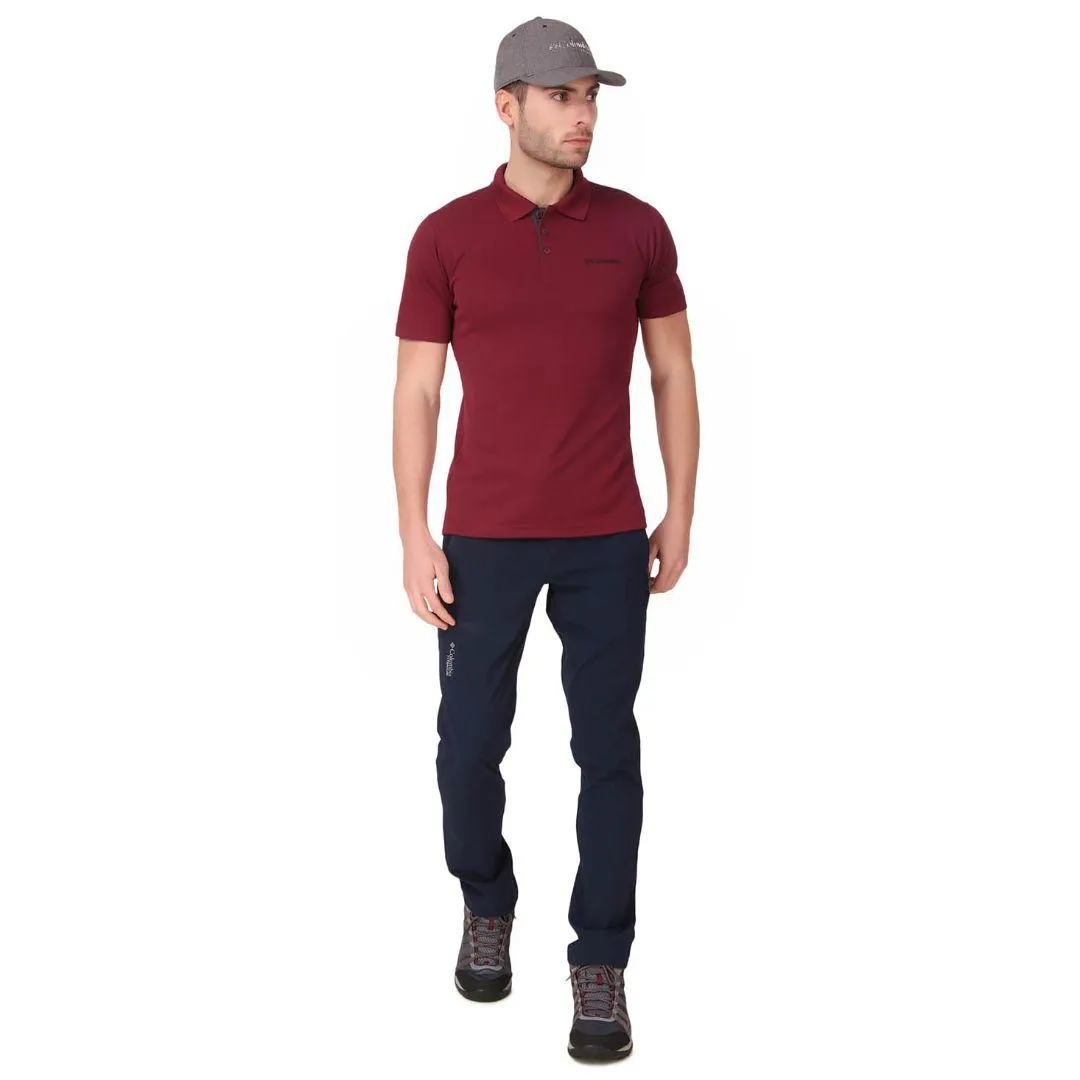 Columbia Men Red Omni-Wick Utilizer Polo Tshirt