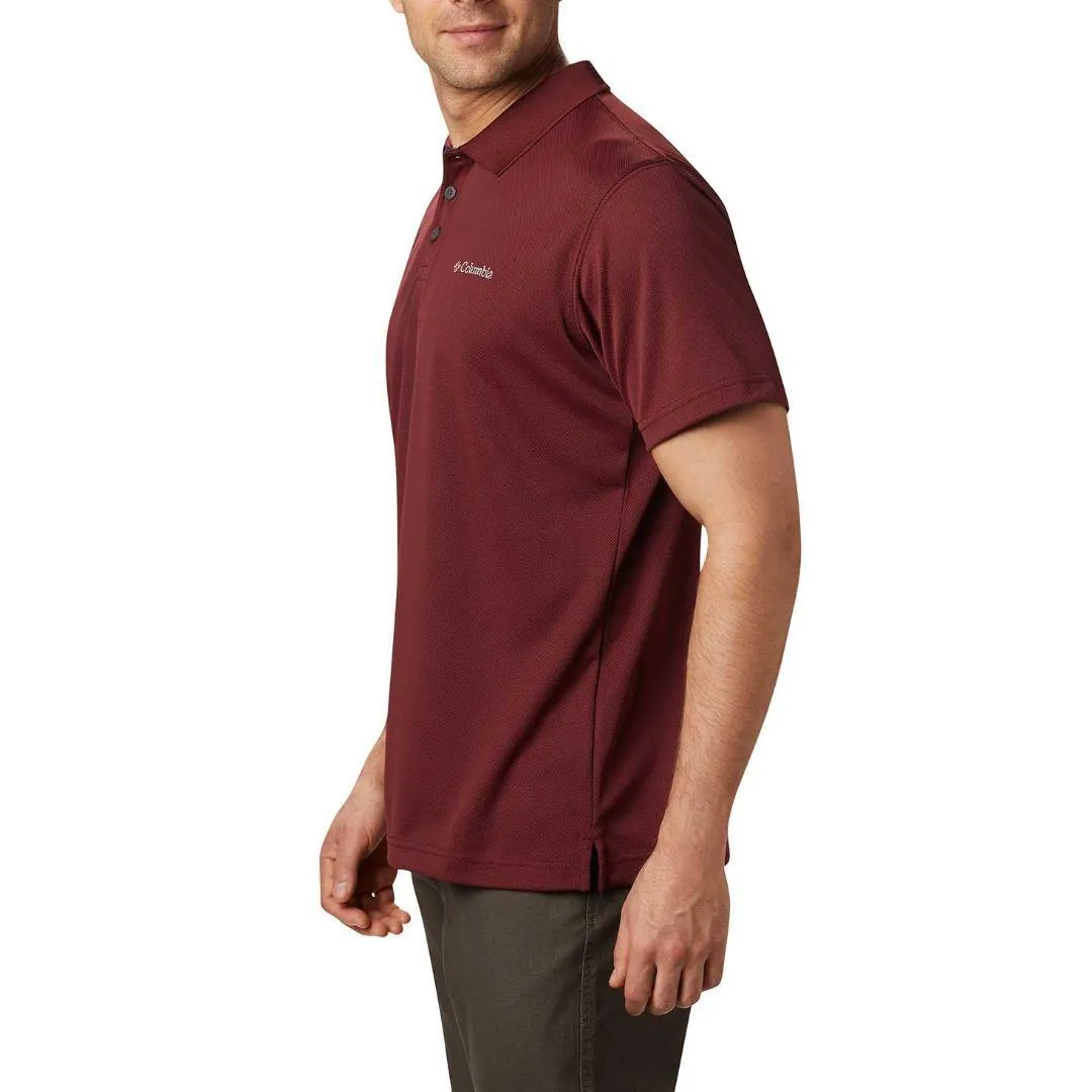 Columbia Men Red Omni-Wick Utilizer Polo Tshirt