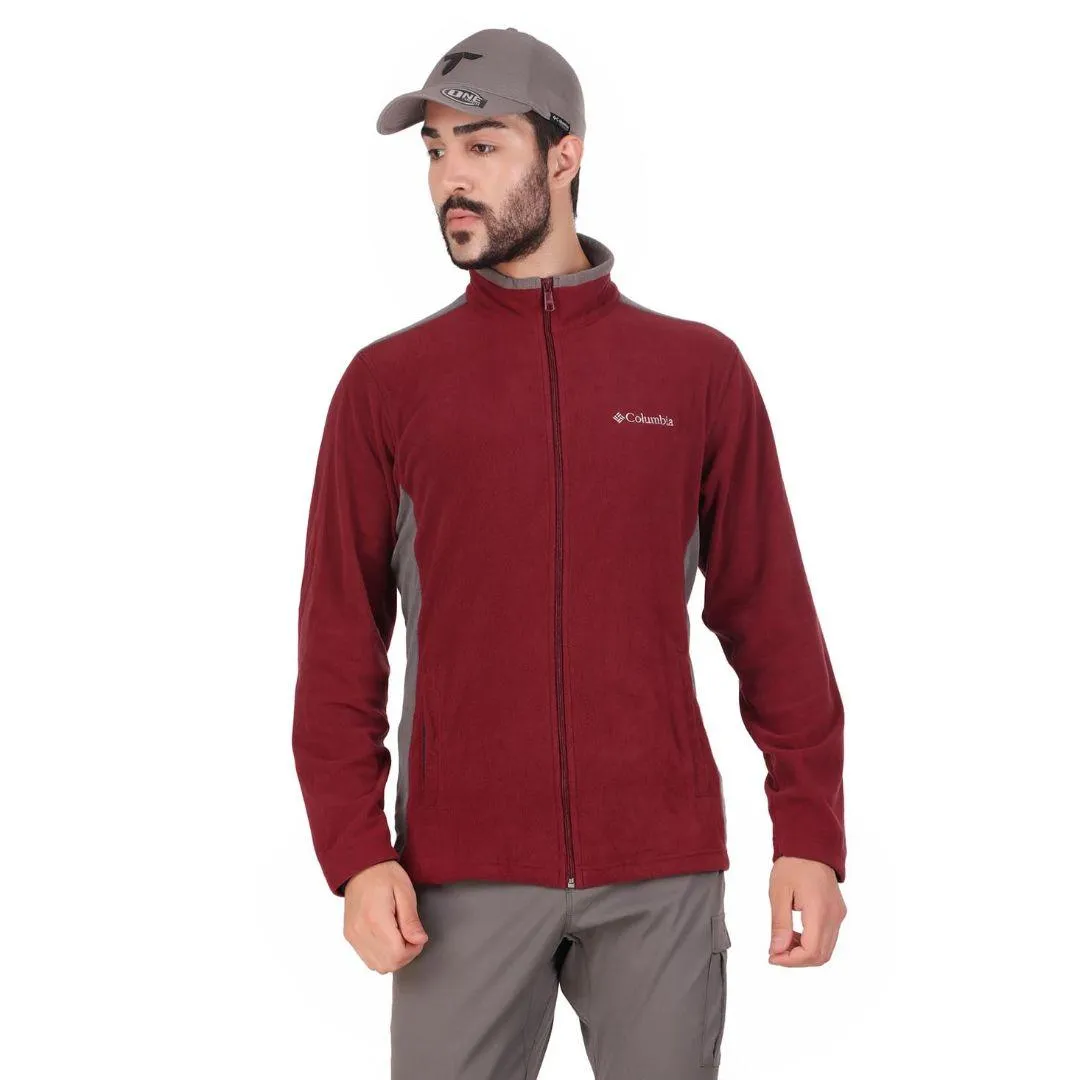 Columbia Men Red Sun Protection Klamath Range Fleece Jacket