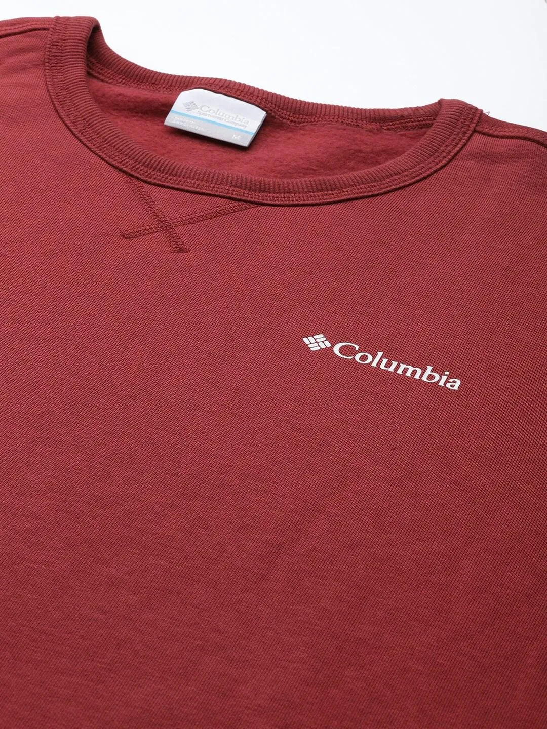 Columbia Men Red Sun Protection M Logo Crew Pullover