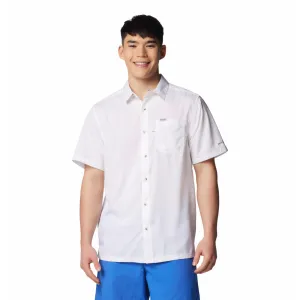 Columbia Men White Omni-Shade Slack Tide Camp Short Sleeve Shirt