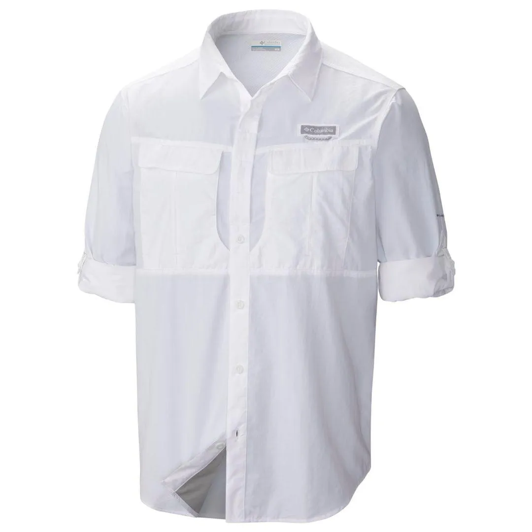 Columbia Men White Omni-Shield Cascades Explorer Long Sleeve Shirt