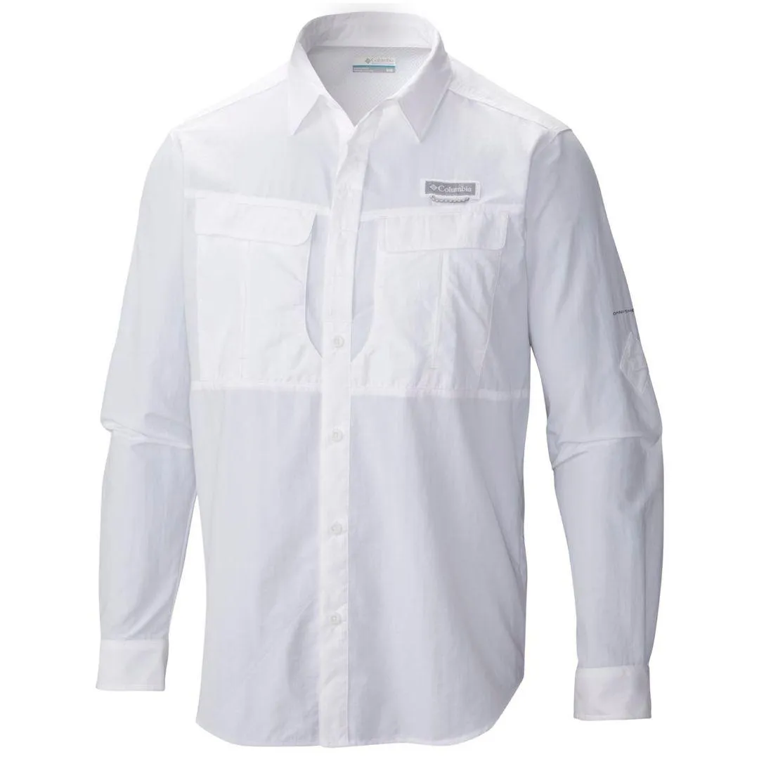 Columbia Men White Omni-Shield Cascades Explorer Long Sleeve Shirt