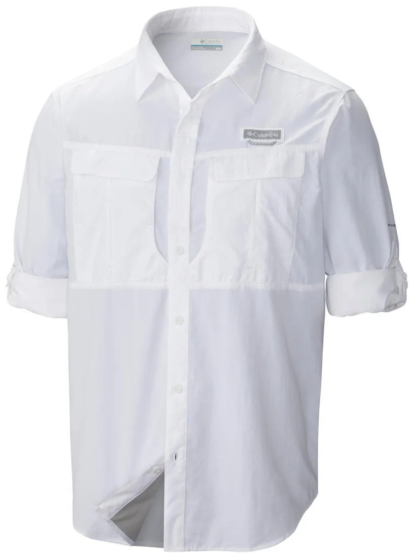 Columbia Men White Omni-Shield Cascades Explorer Long Sleeve Shirt
