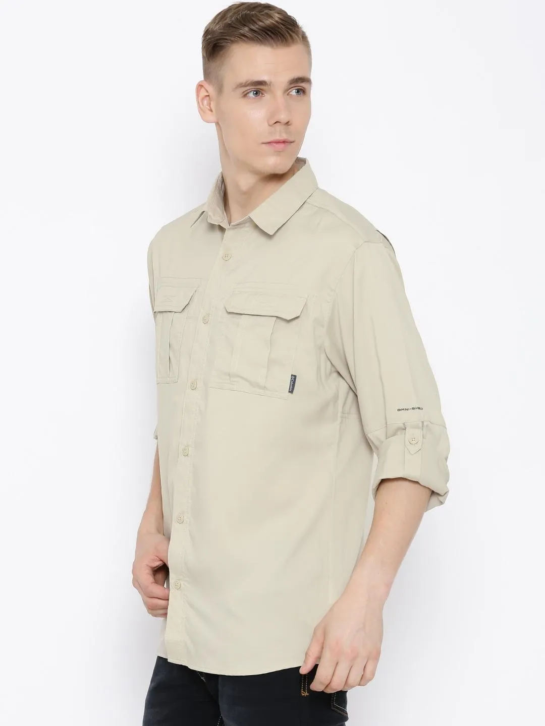 Columbia Men White Omni-Shield Voyager II Long Sleeve Shirt