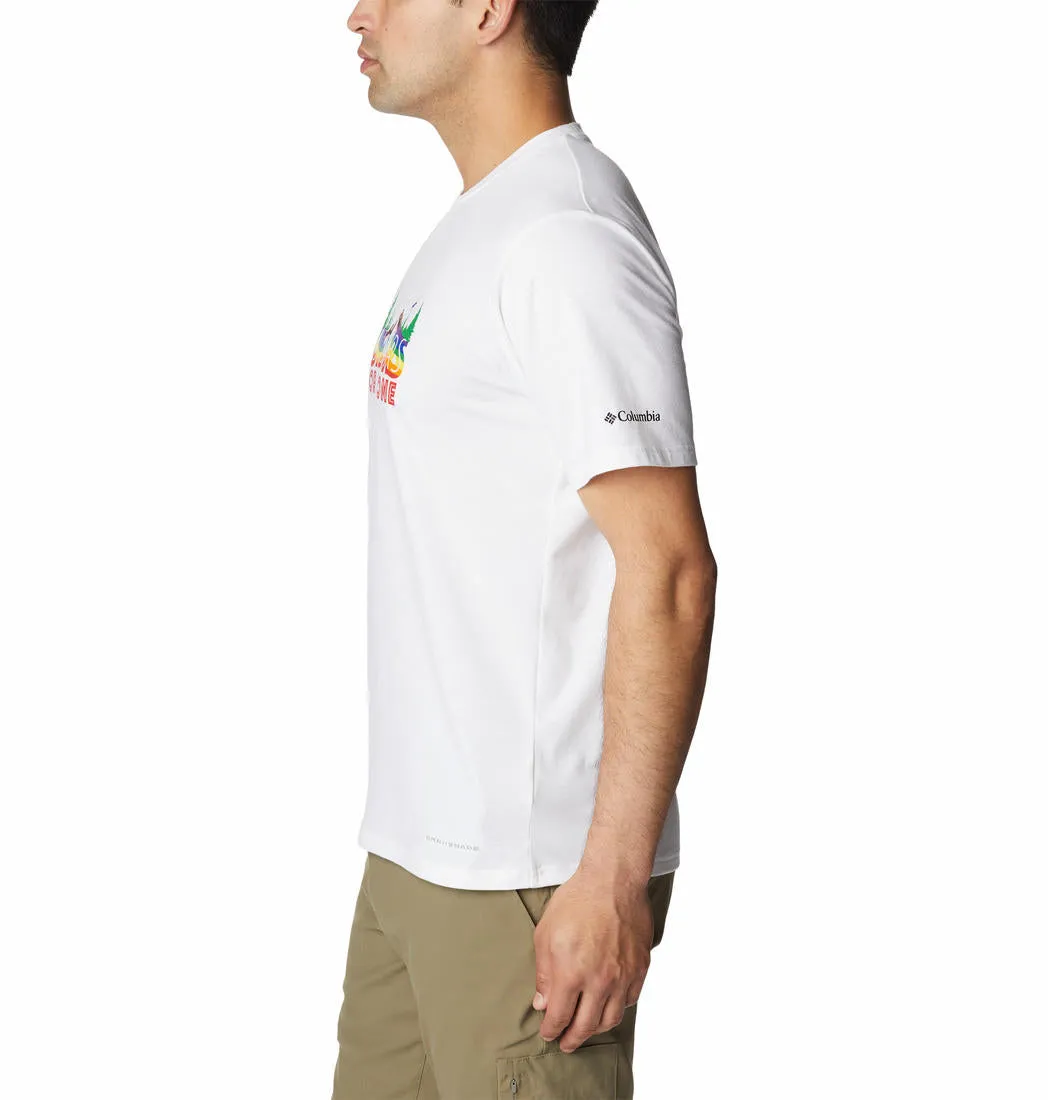 Columbia Men White Omni-Wick Sun Trek Graphic Tshirt