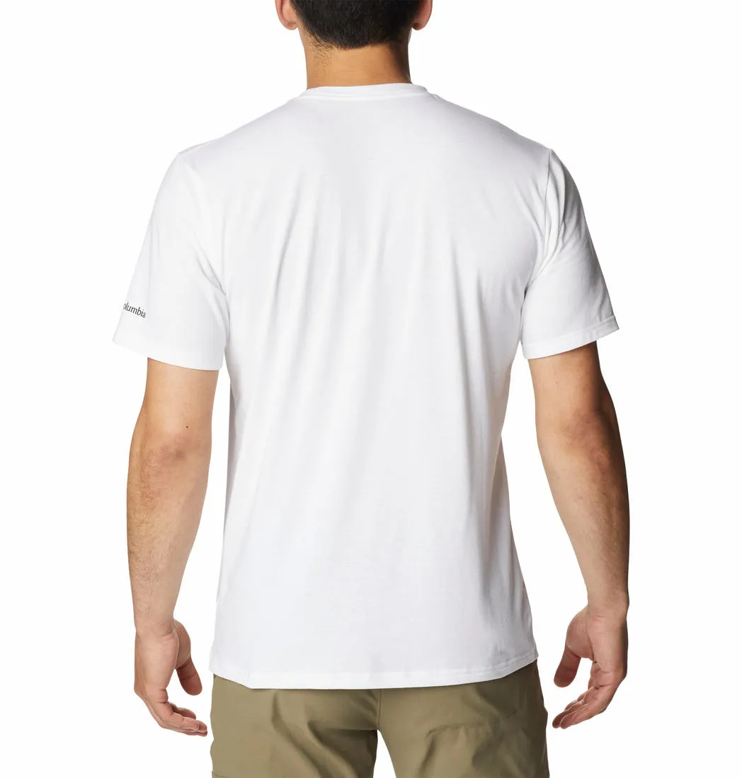 Columbia Men White Omni-Wick Sun Trek Graphic Tshirt