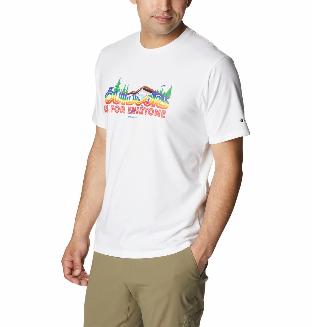 Columbia Men White Omni-Wick Sun Trek Graphic Tshirt