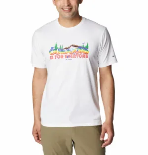 Columbia Men White Omni-Wick Sun Trek Graphic Tshirt