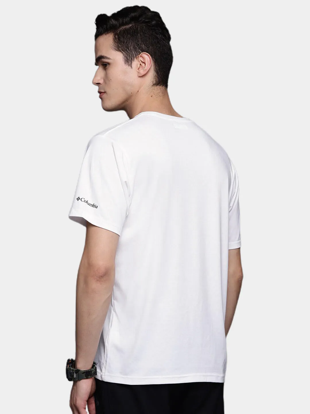 Columbia Men White Omni-Wick Sun Trek Graphic Tshirt