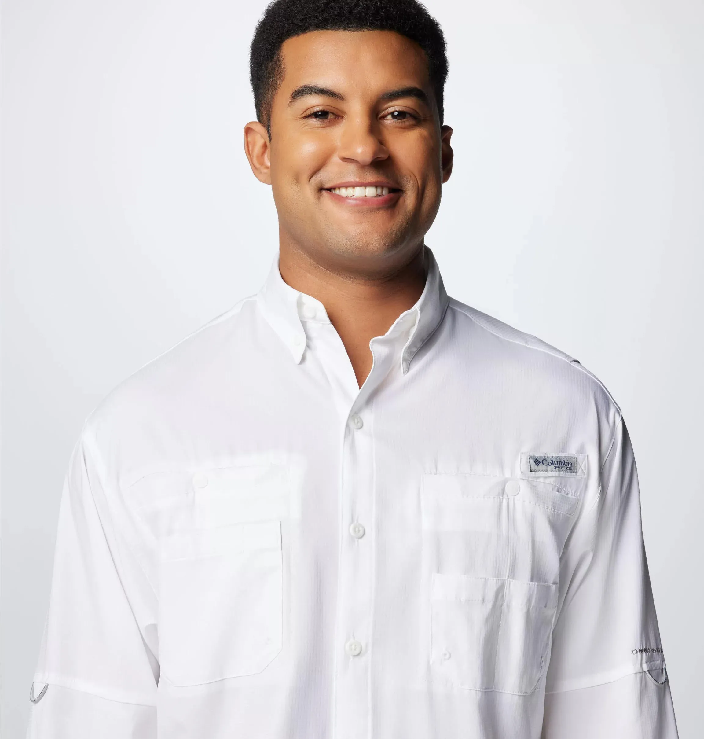 Columbia Men White Omni-Wick Tamiami II Long Sleeve Shirt