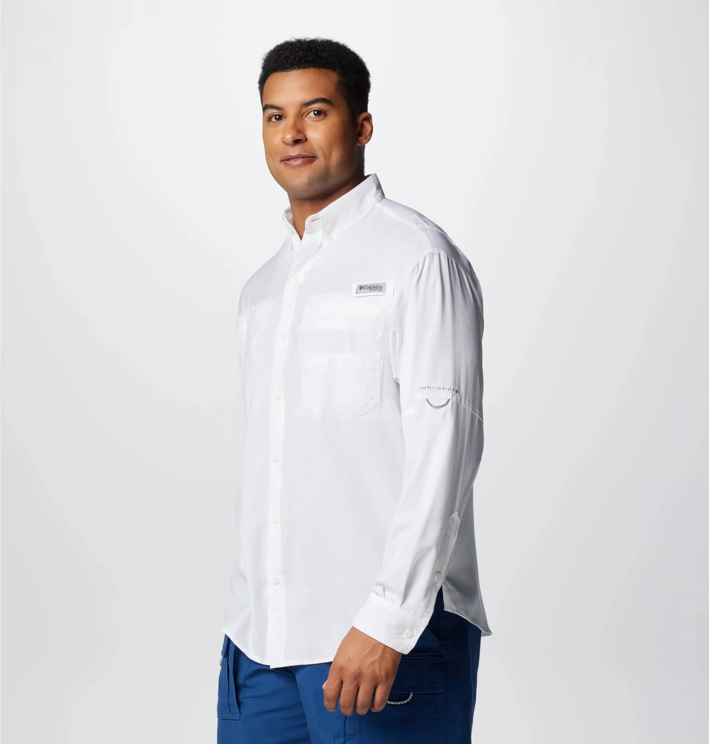 Columbia Men White Omni-Wick Tamiami II Long Sleeve Shirt