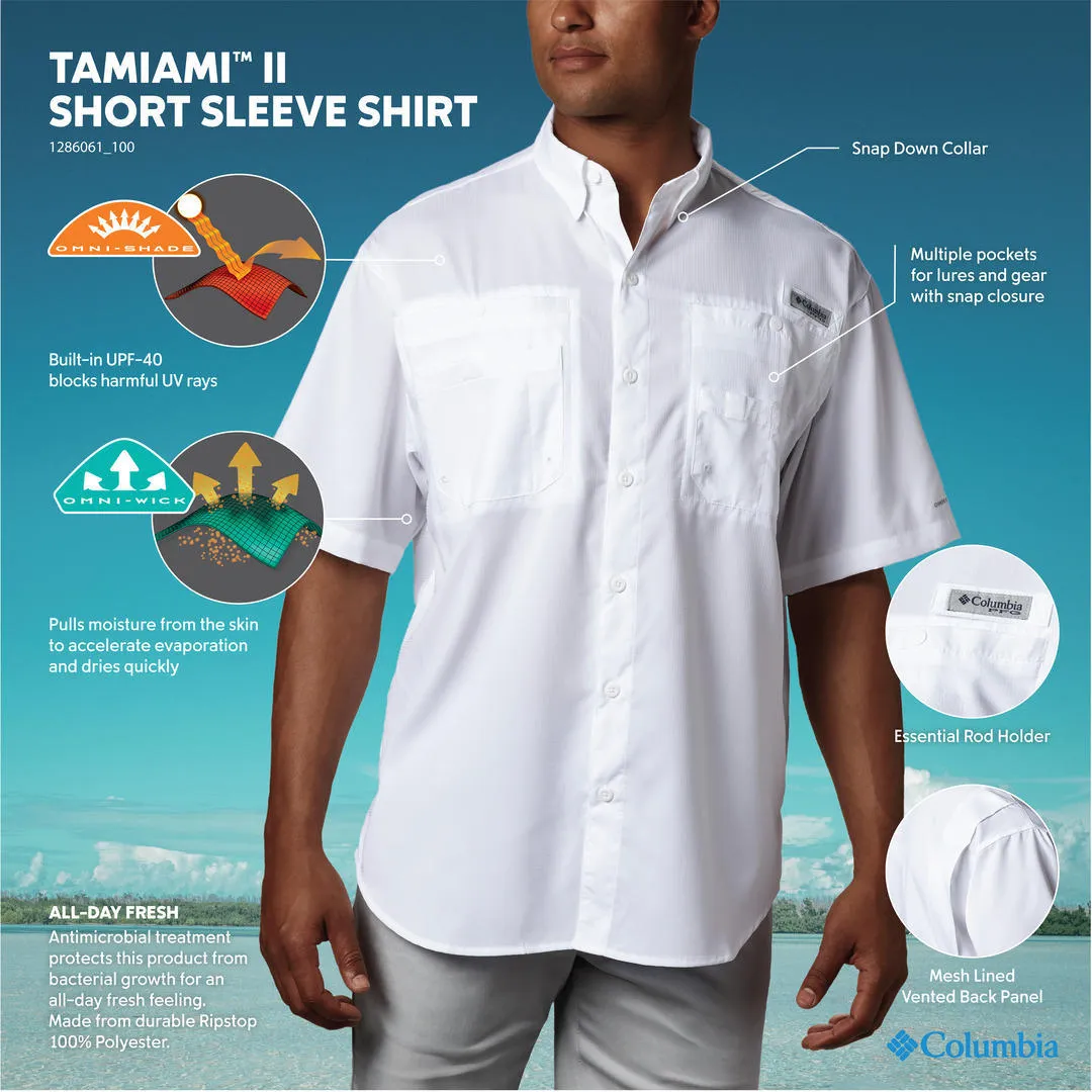 Columbia Men White Omni-Wick Tamiami II Short Sleeve Shirt