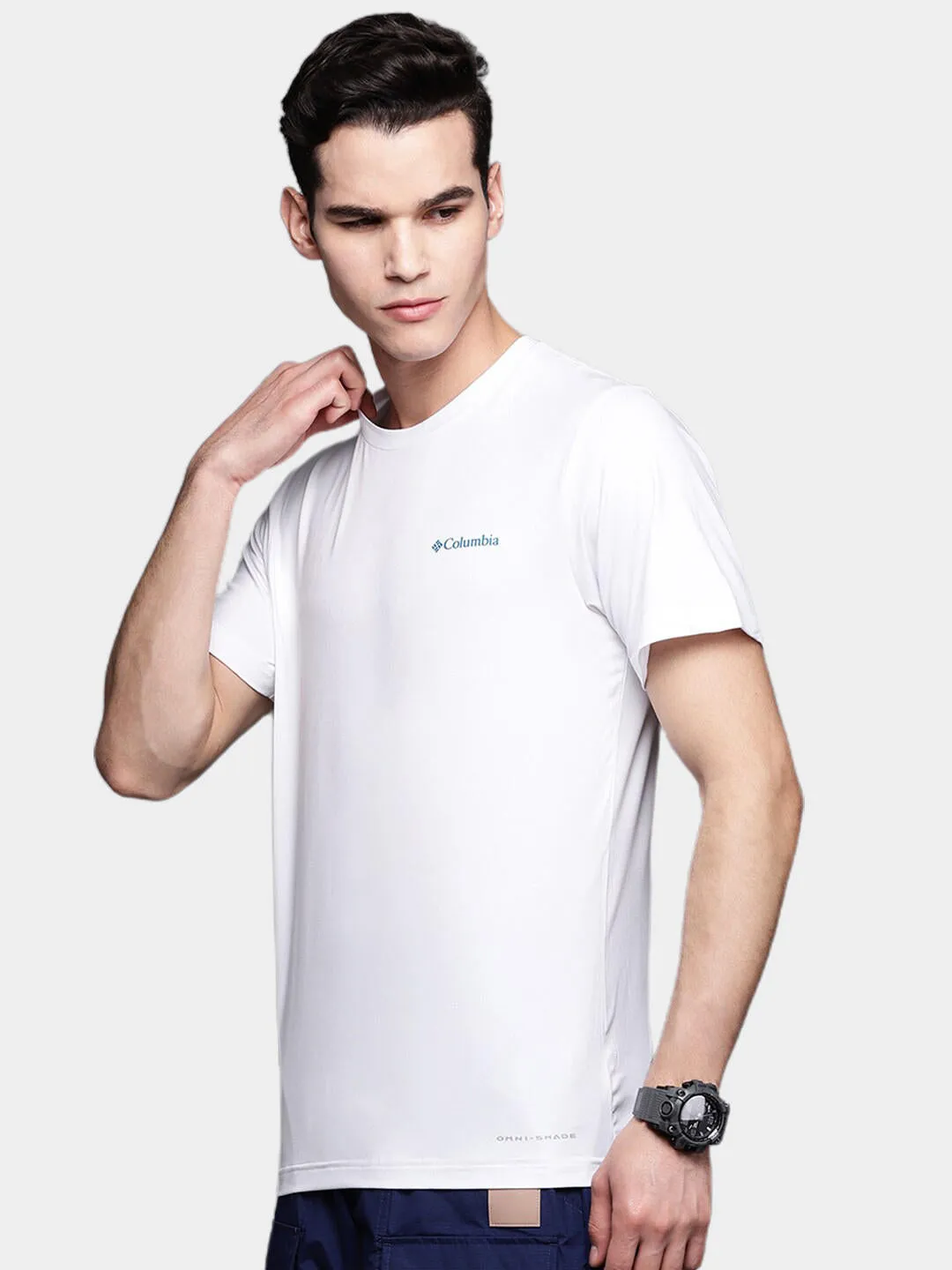 Columbia Men White Omni-Wick Tech Trail Graphic Tshirt