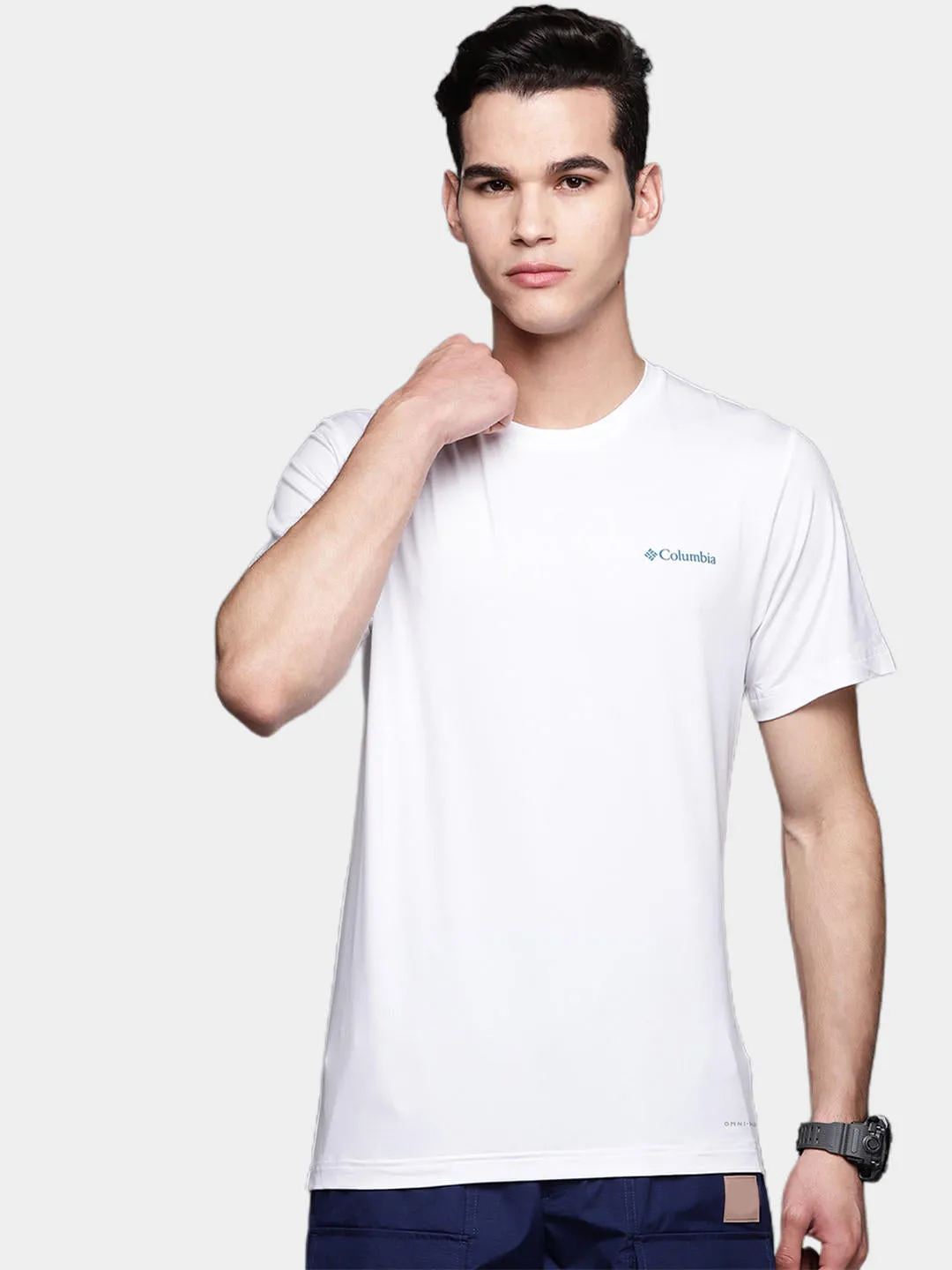 Columbia Men White Omni-Wick Tech Trail Graphic Tshirt