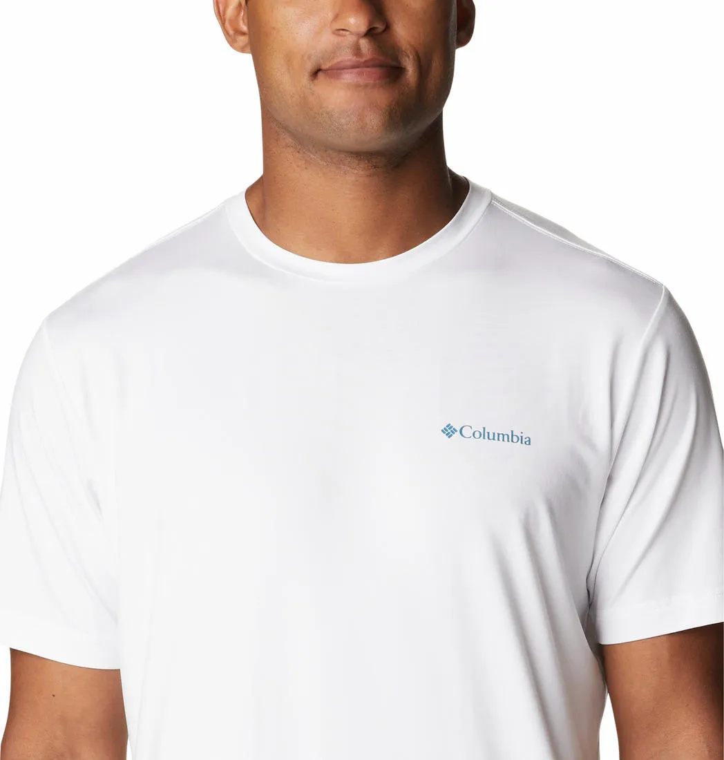 Columbia Men White Omni-Wick Tech Trail Graphic Tshirt