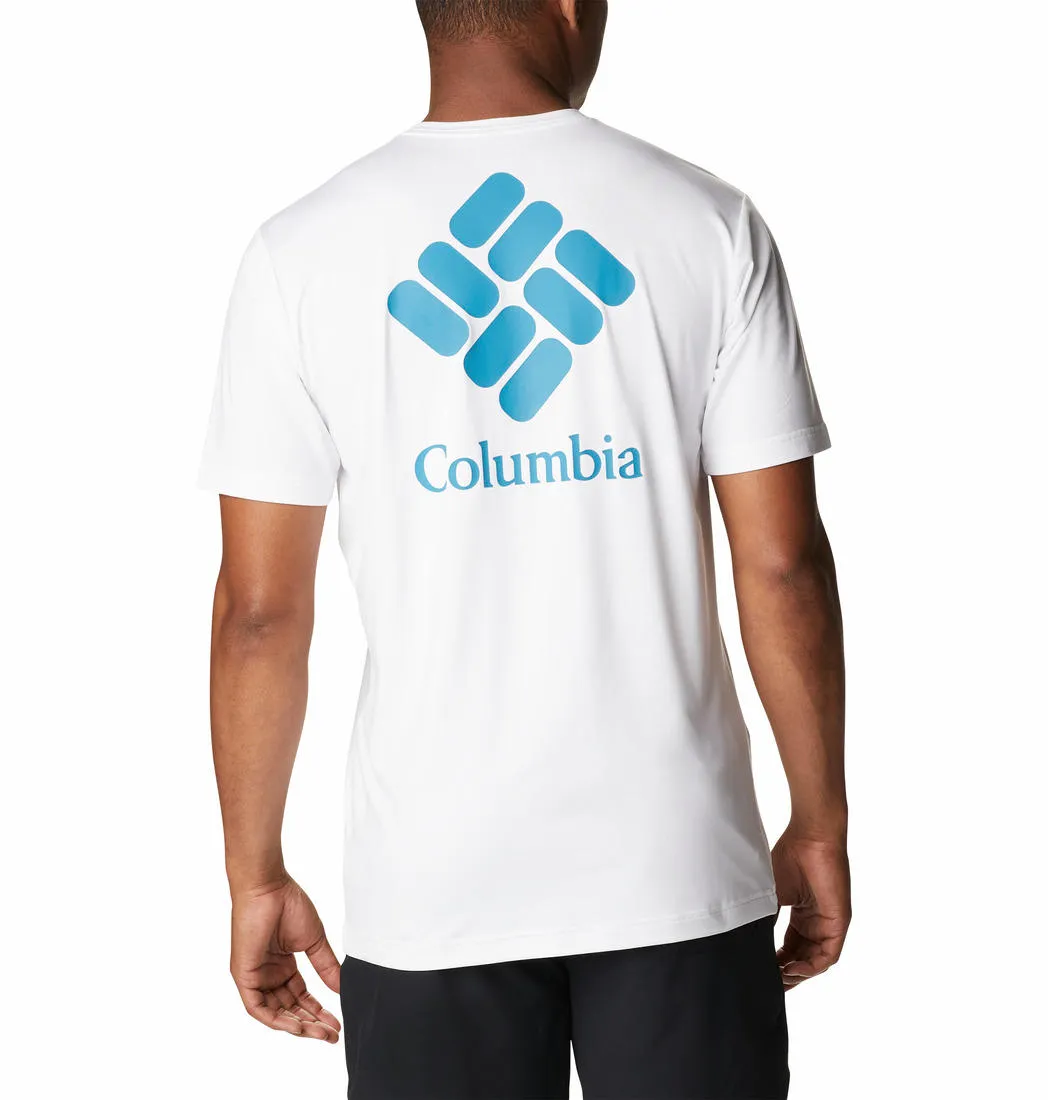 Columbia Men White Omni-Wick Tech Trail Graphic Tshirt