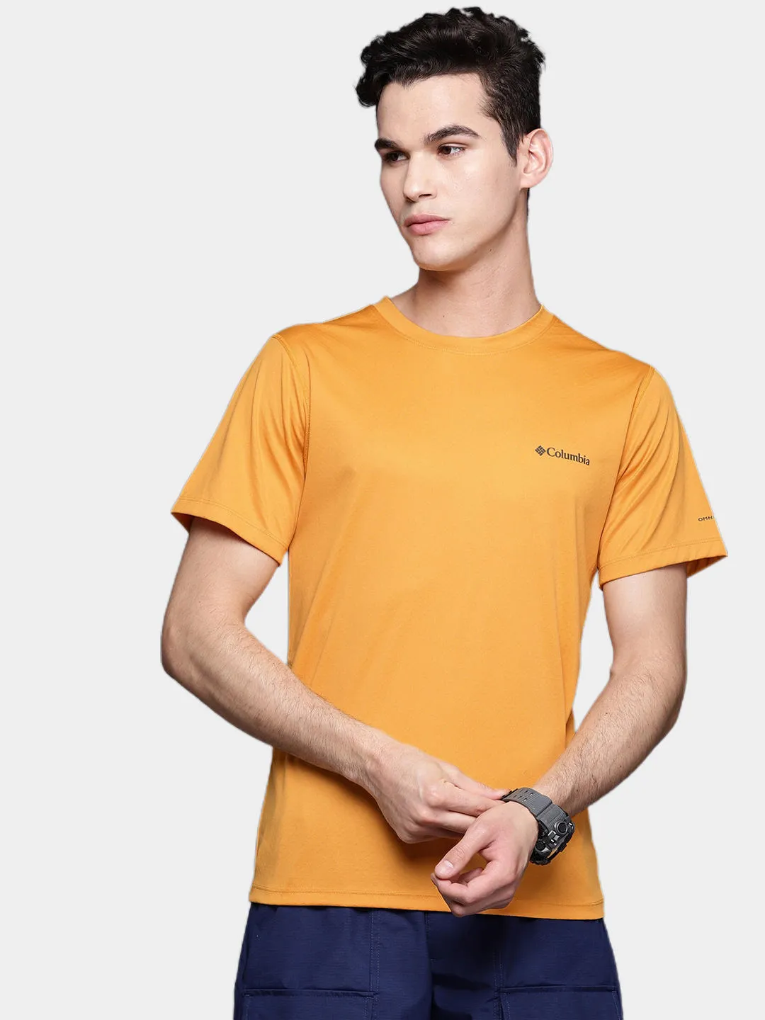 Columbia Men Yellow Omni-Freeze Zero Rules Tshirt