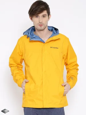 Columbia Men Yellow Omni-Tech Watertight II Waterproof Rain Jacket