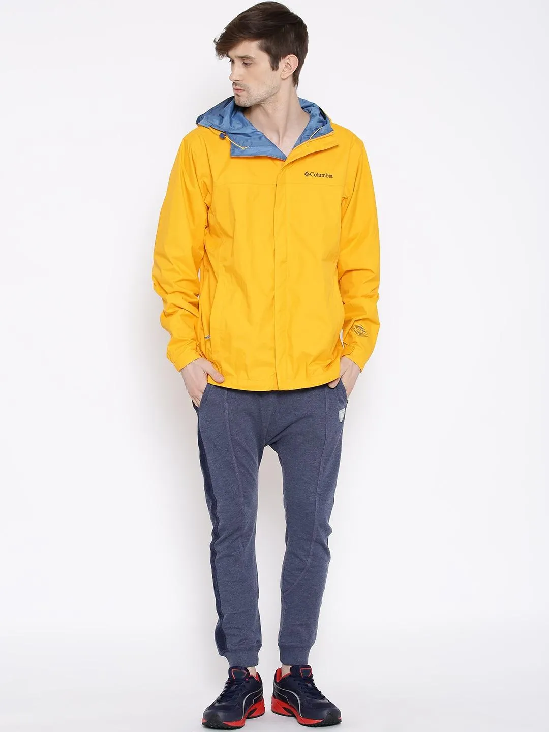 Columbia Men Yellow Omni-Tech Watertight II Waterproof Rain Jacket