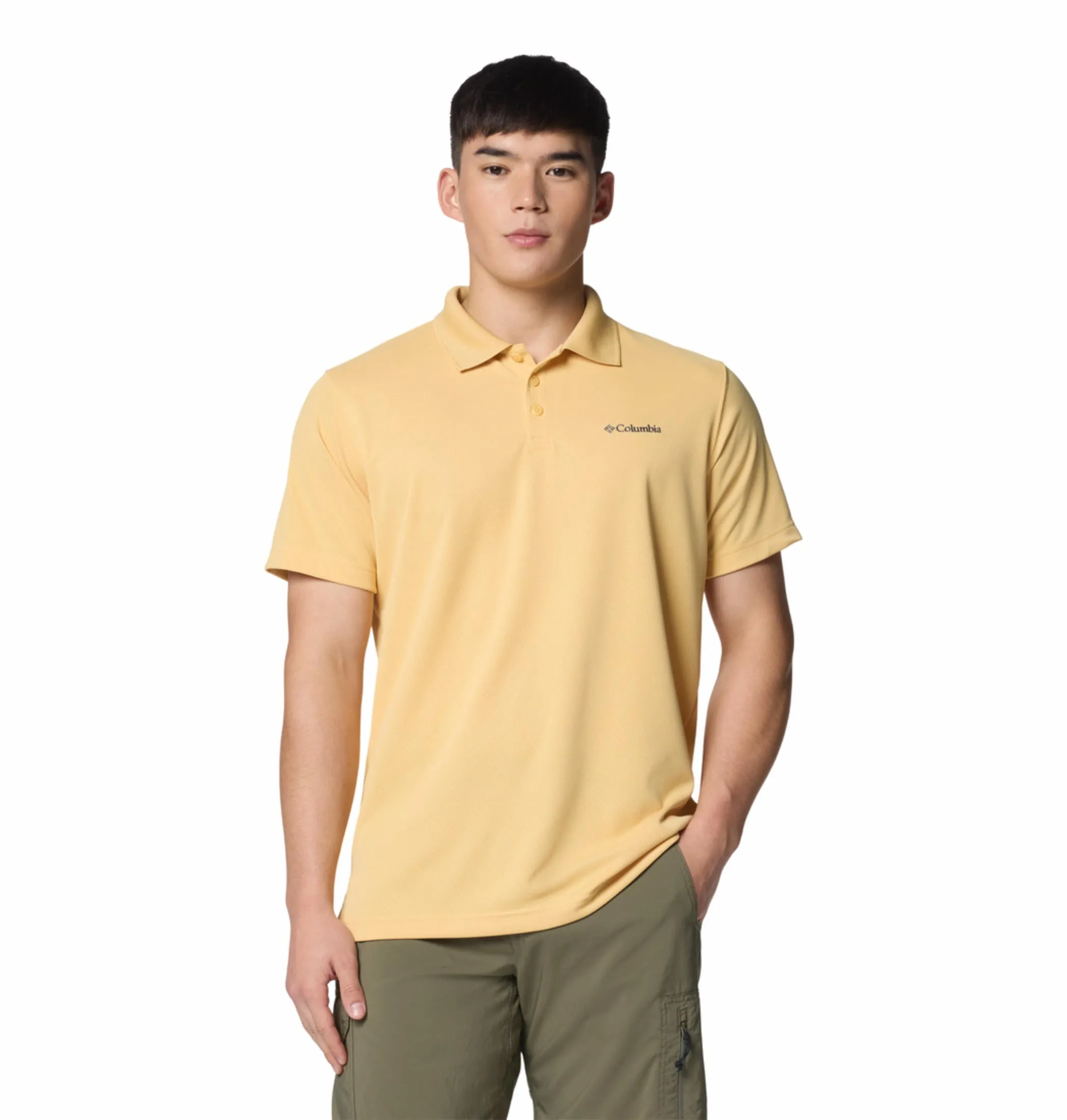 Columbia Men Yellow Omni-Wick Utilizer Polo Tshirt