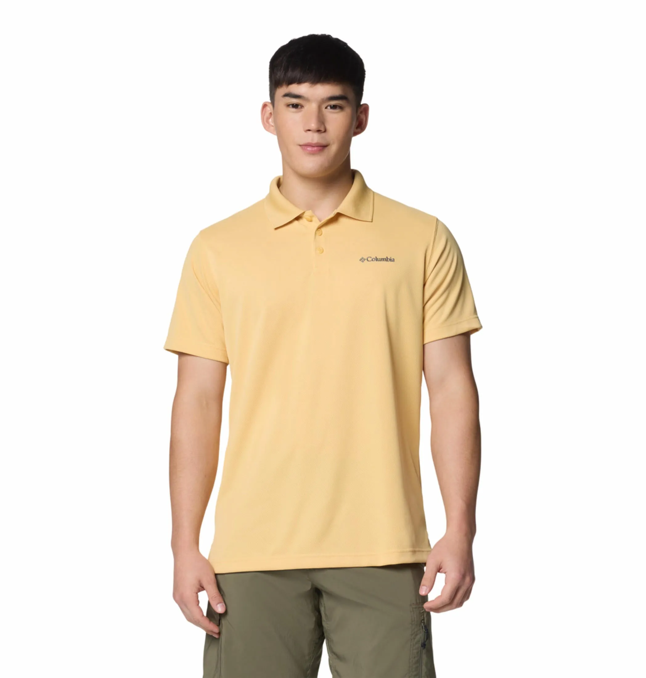 Columbia Men Yellow Omni-Wick Utilizer Polo Tshirt