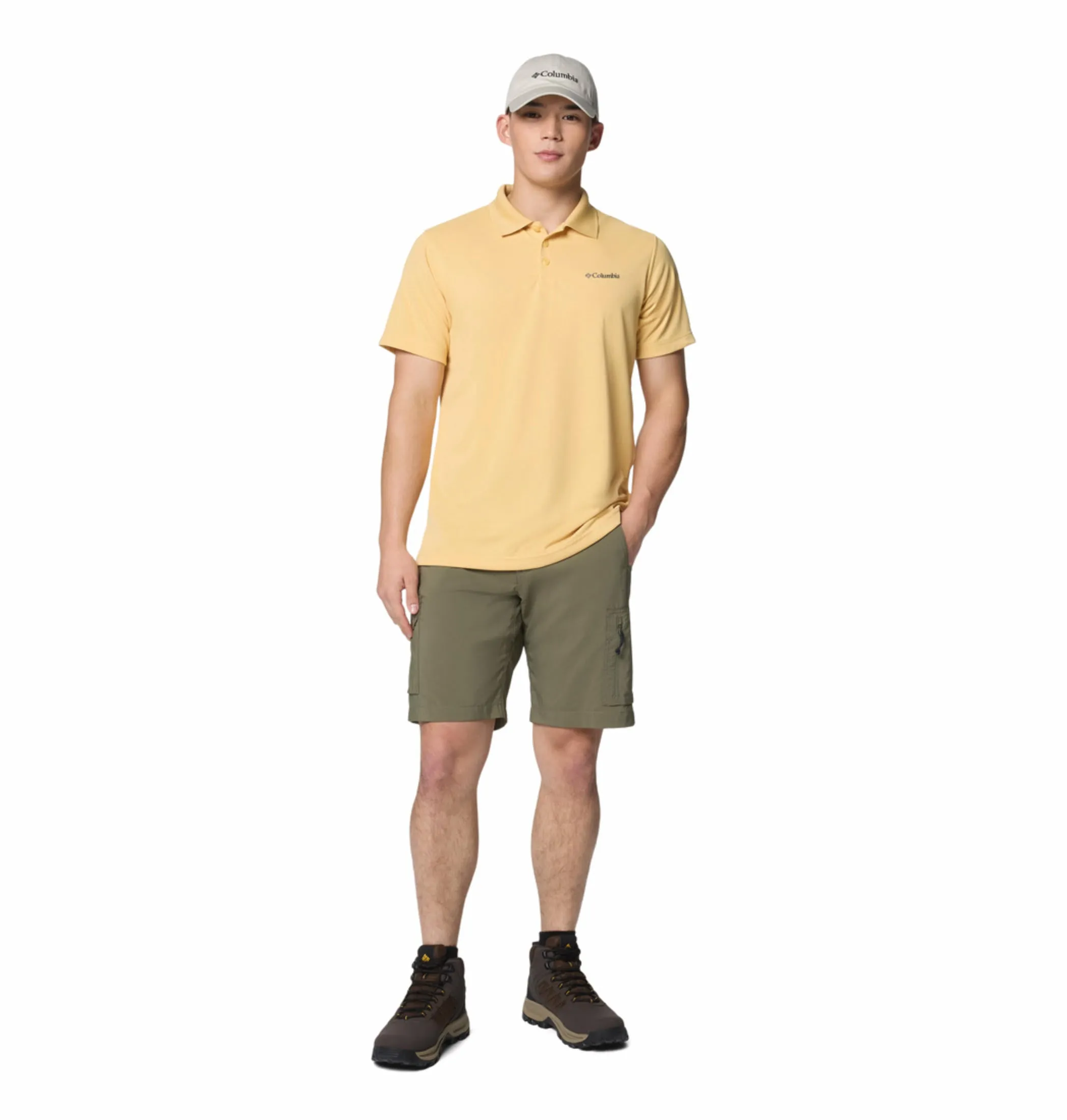 Columbia Men Yellow Omni-Wick Utilizer Polo Tshirt