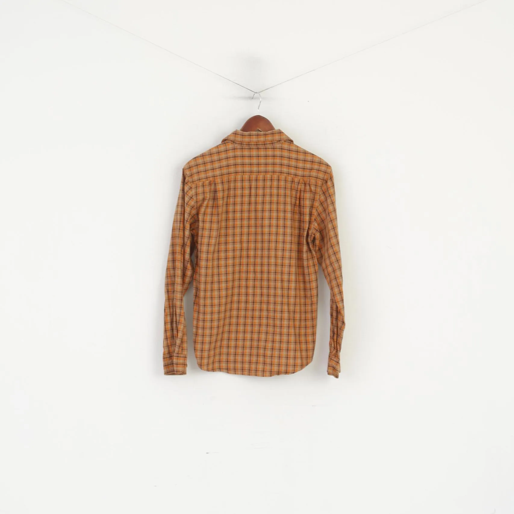 Columbia Sportswear Company Men S Casual Shirt Orange Checkered Outdoor Cotton Top