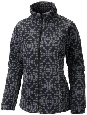 Columbia Women Black Benton Springs Print Fleece Jacket