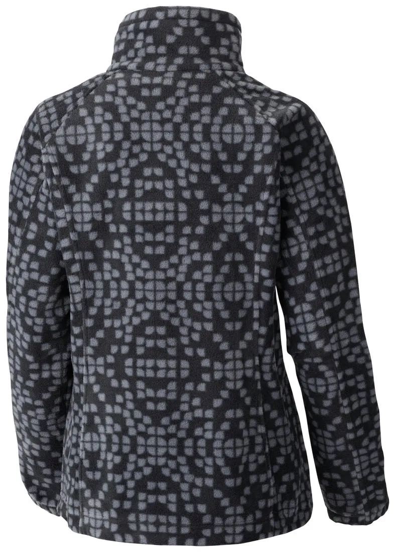 Columbia Women Black Benton Springs Print Fleece Jacket