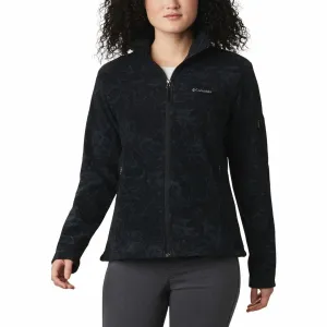 Columbia Women Black Fast Trek Printed Fleece Jacket