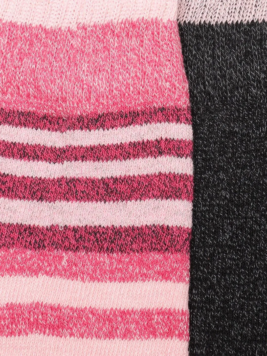 Columbia Women Black Moisture Control Stripe Crew (2 Pairs) (Non Returnable)