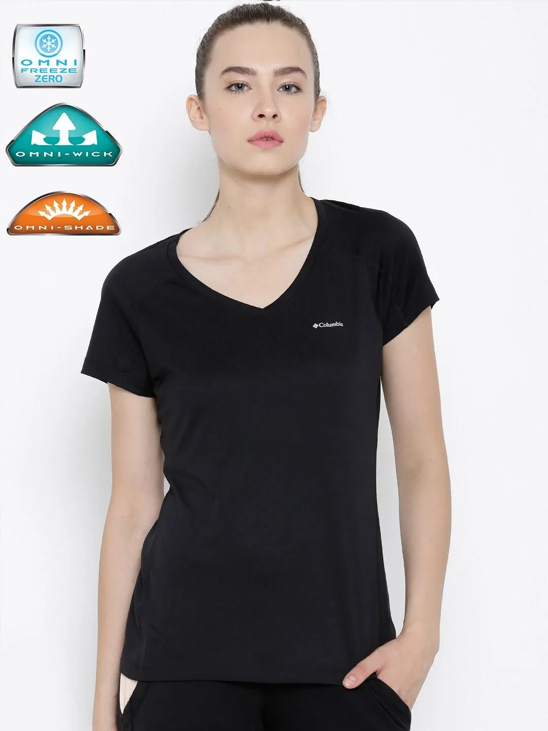 Columbia Women Black Omni-Freeze Zero Rules Tshirt