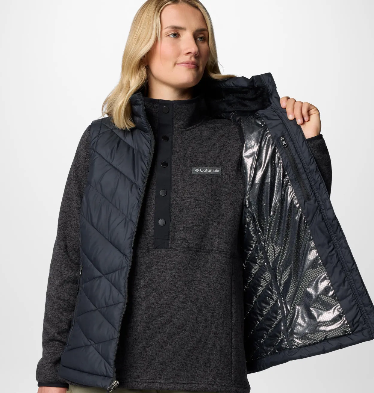 Columbia Women Black Omni-Heat Reflective Heavenly II Vest