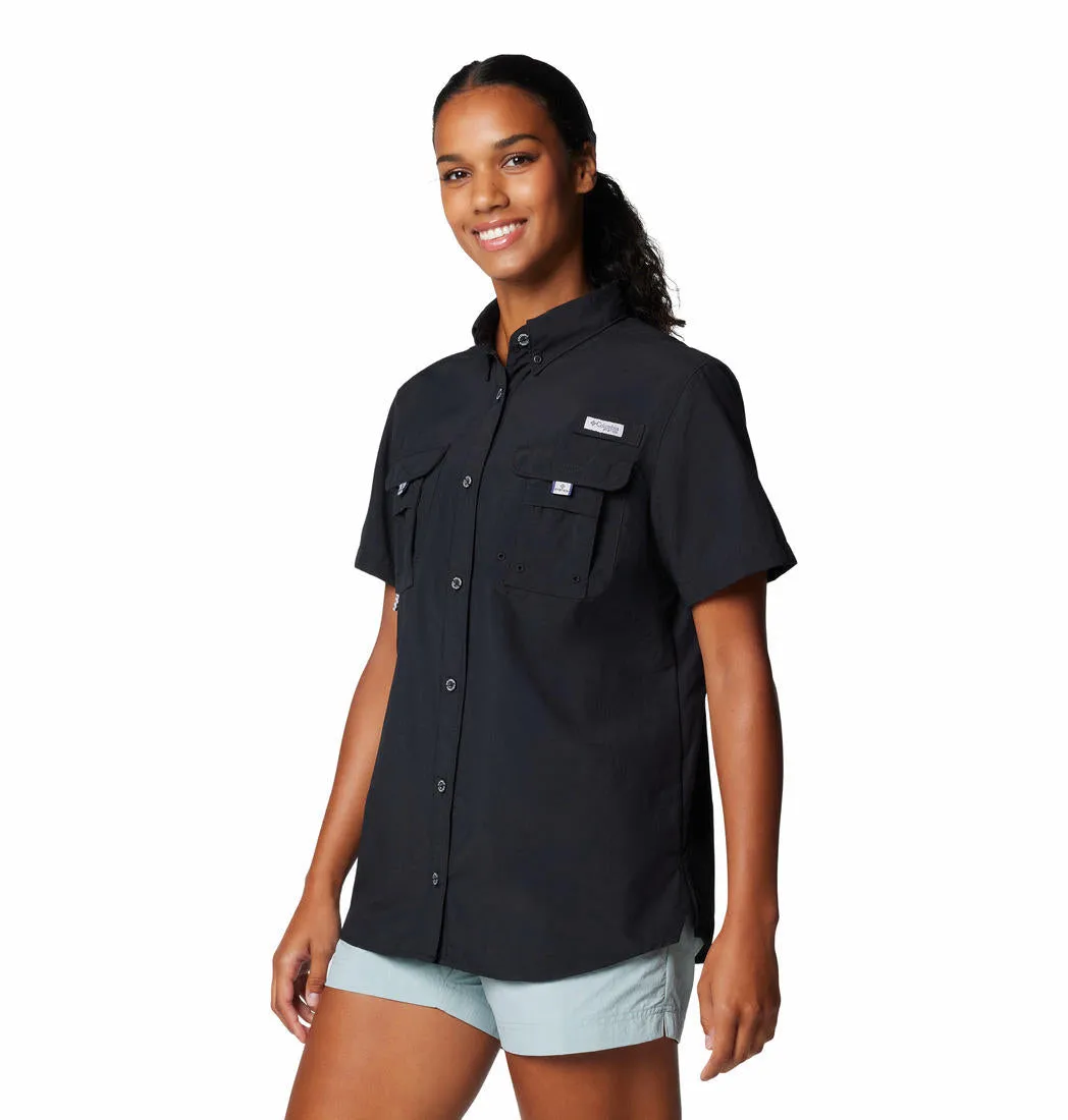 Columbia Women Black Omni-Shade Bahama II Short Sleeve Shirt