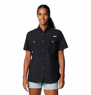 Columbia Women Black Omni-Shade Bahama II Short Sleeve Shirt