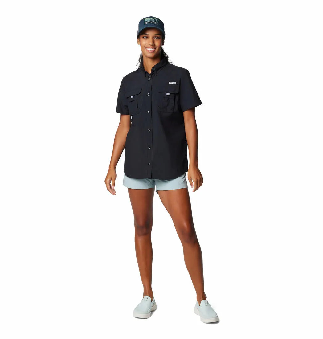 Columbia Women Black Omni-Shade Bahama II Short Sleeve Shirt