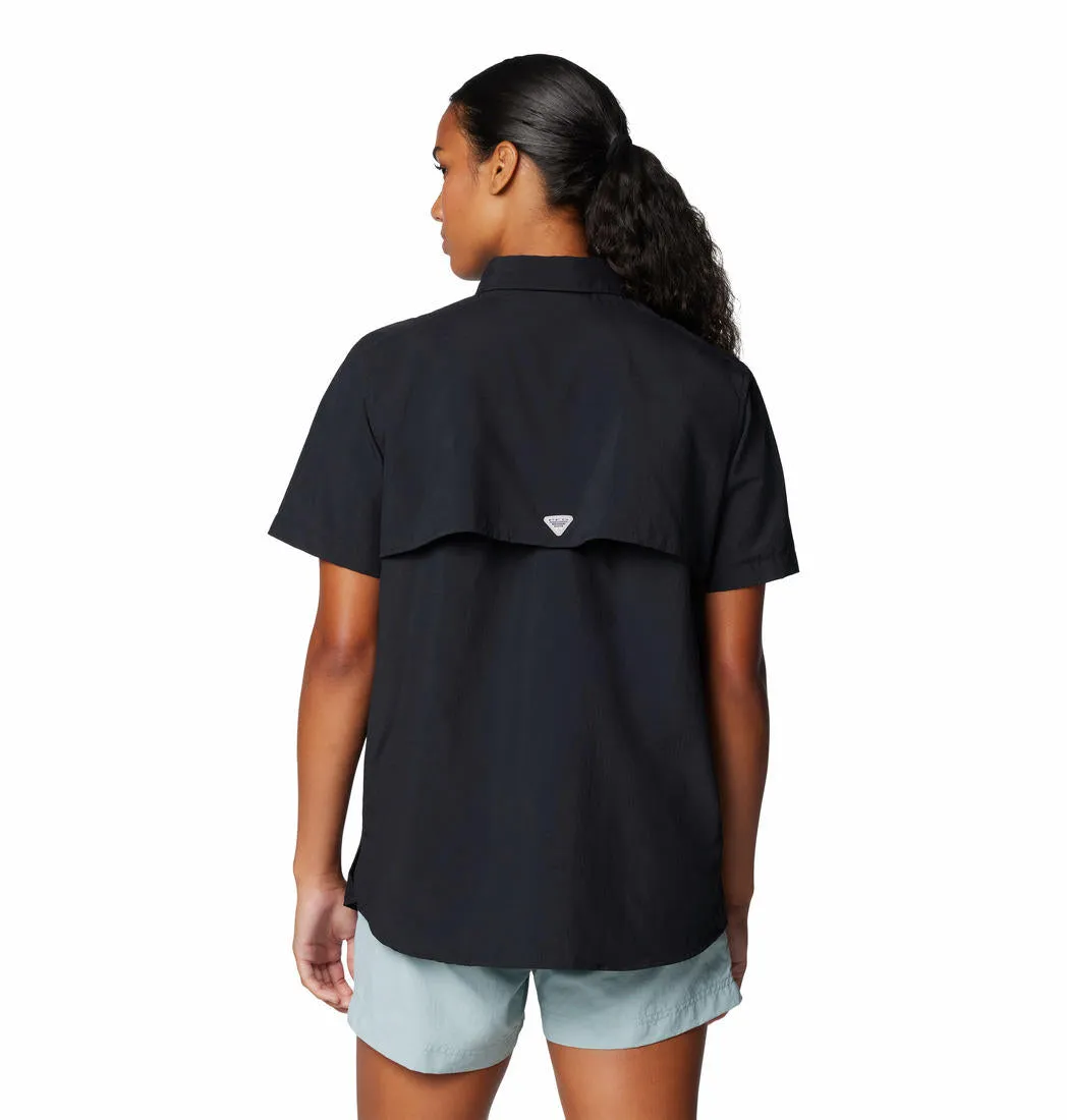 Columbia Women Black Omni-Shade Bahama II Short Sleeve Shirt