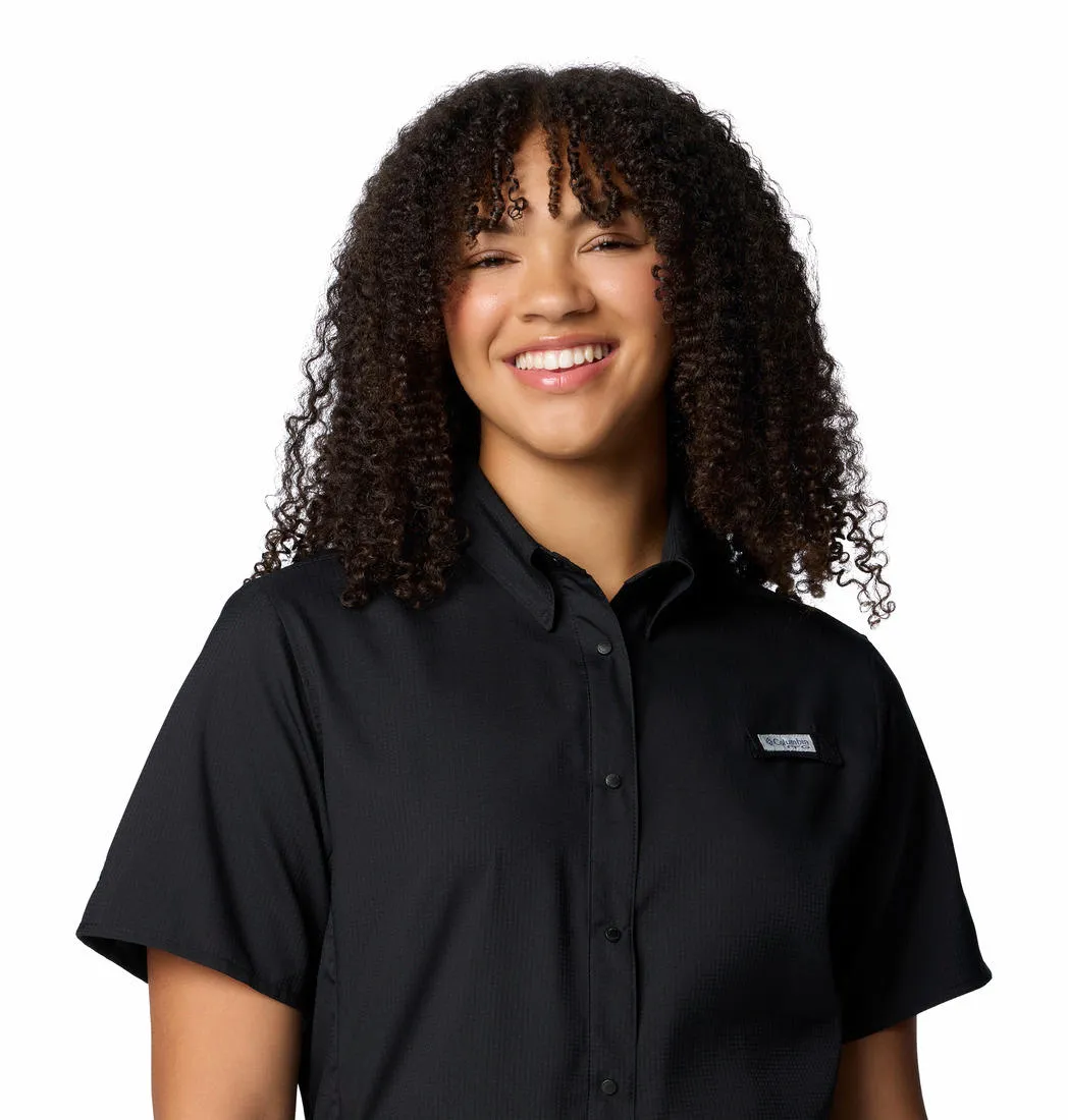 Columbia Women Black Omni-Shade Tamiami II Short Sleeve Shirt