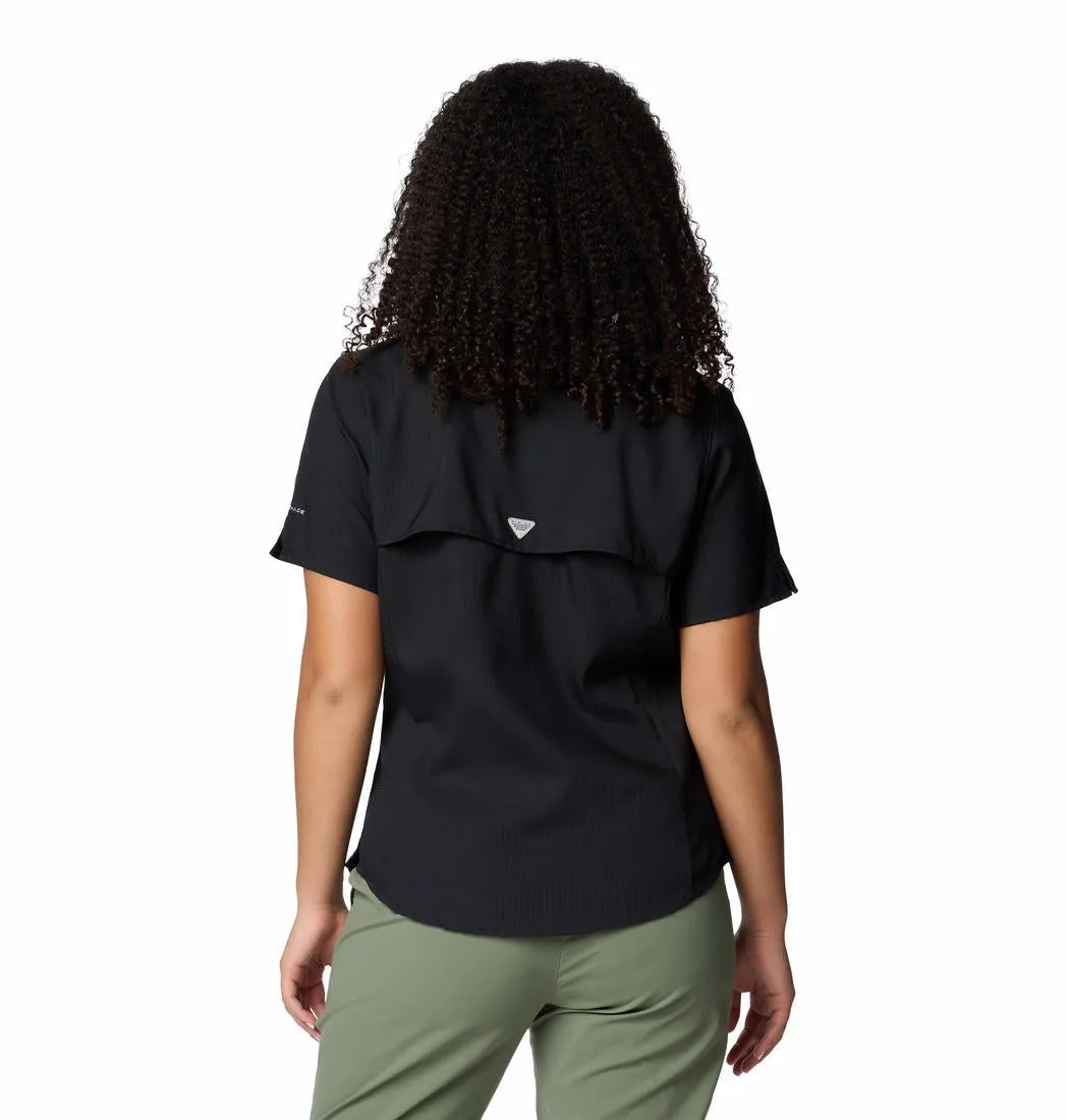 Columbia Women Black Omni-Shade Tamiami II Short Sleeve Shirt
