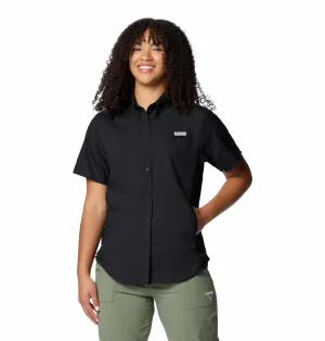Columbia Women Black Omni-Shade Tamiami II Short Sleeve Shirt
