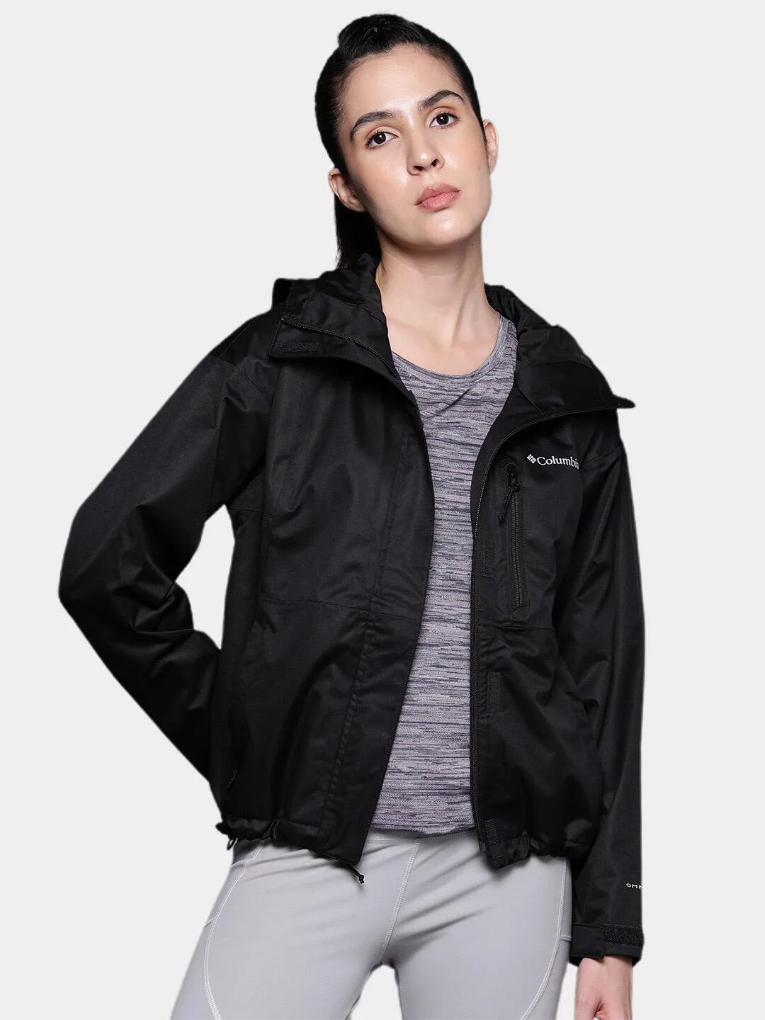 Columbia Women Black Omni-Tech Hikebound Waterproof Rain Jacket
