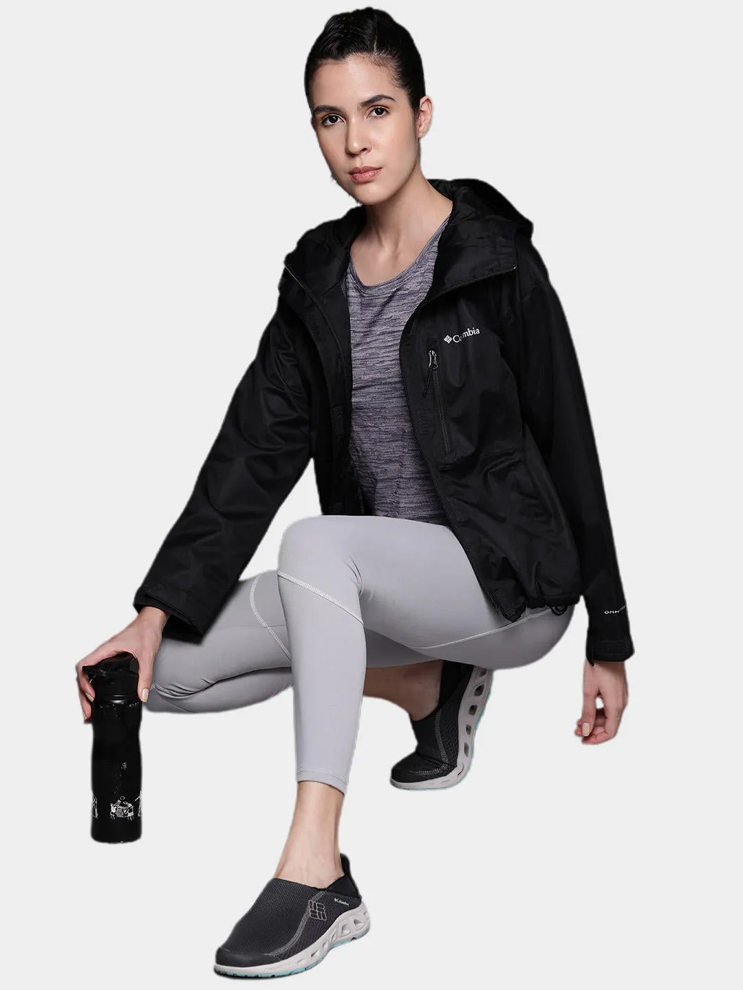 Columbia Women Black Omni-Tech Hikebound Waterproof Rain Jacket