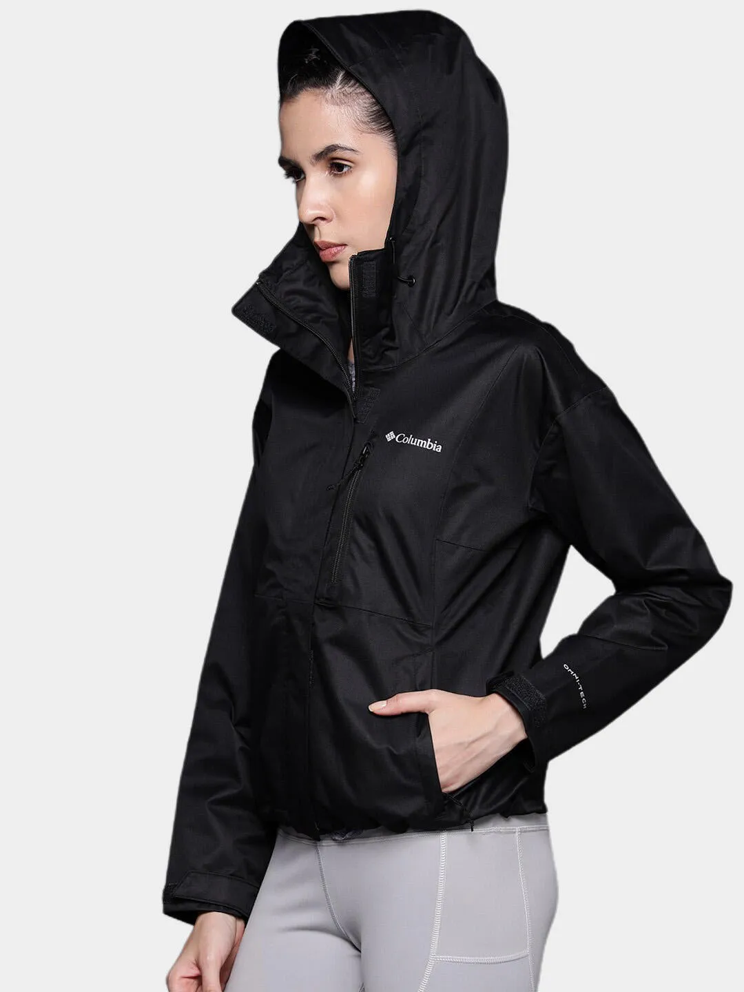 Columbia Women Black Omni-Tech Hikebound Waterproof Rain Jacket
