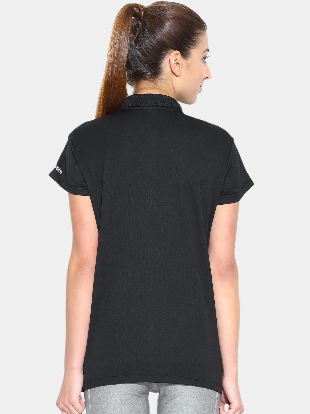 Columbia Women Black Omni-Wick Innisfree Polo Tshirt