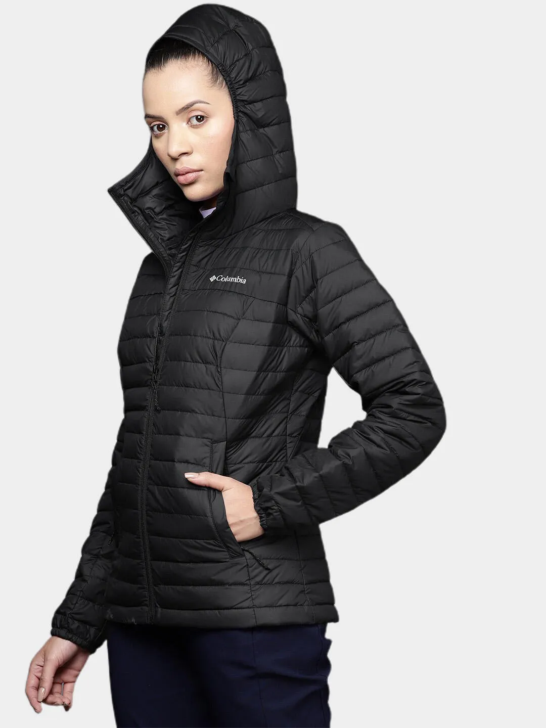Columbia Women Black Silver Falls Hooded Jacket