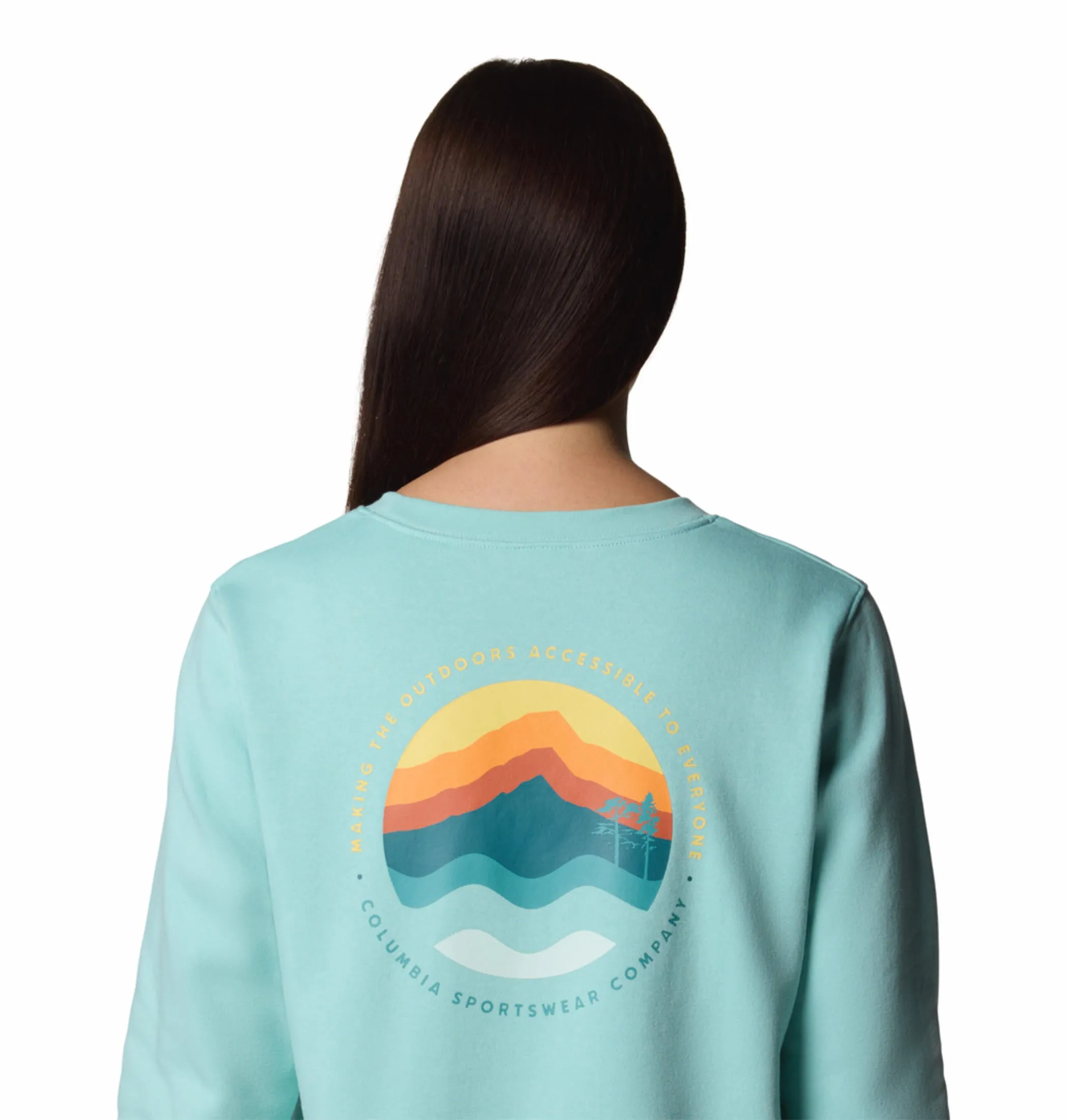 Columbia Women Blue Beaumount Graphic Crew Pullover