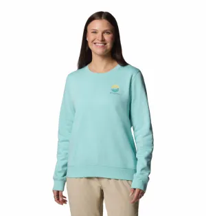 Columbia Women Blue Beaumount Graphic Crew Pullover