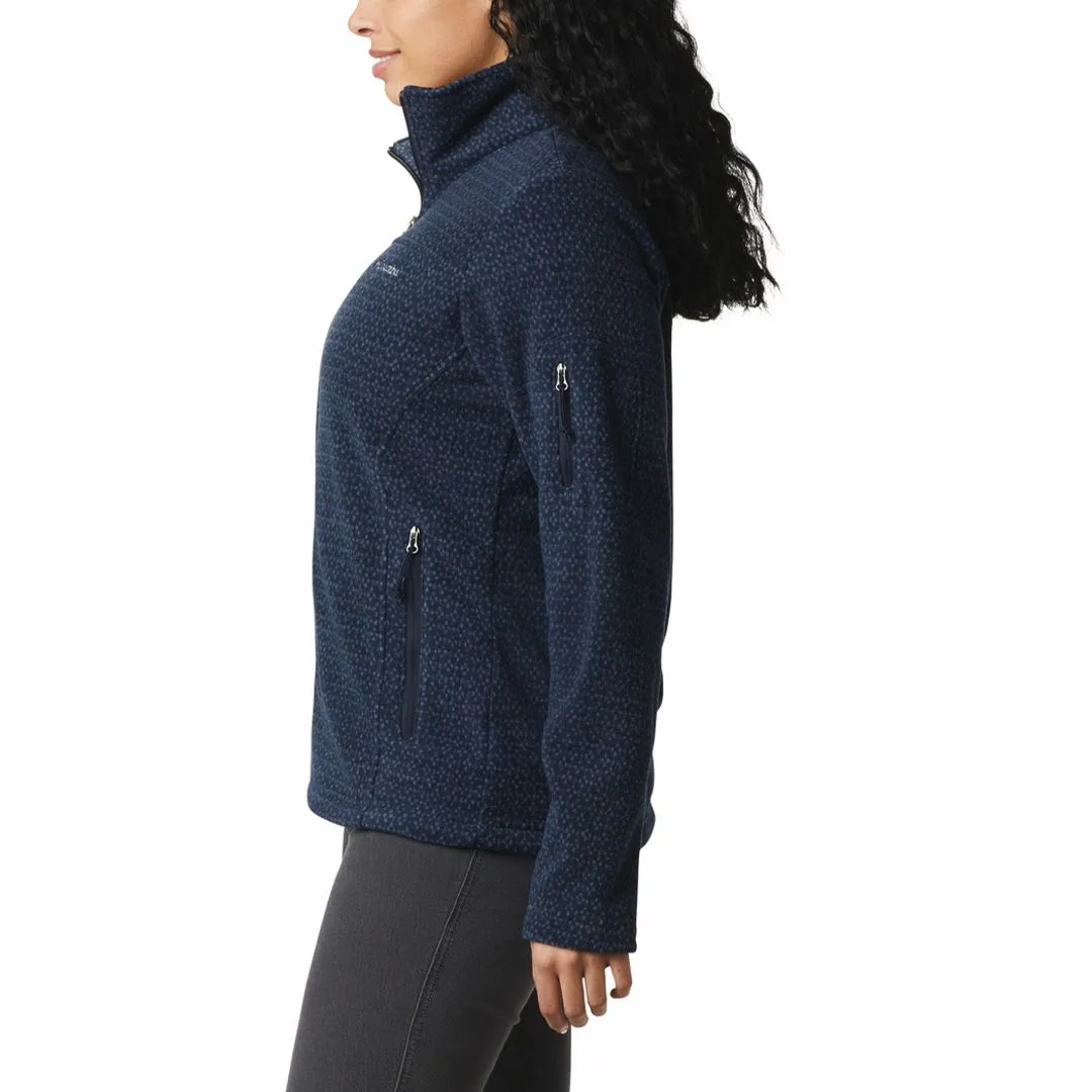 Columbia Women Blue Fast Trek Printed Fleece Jacket